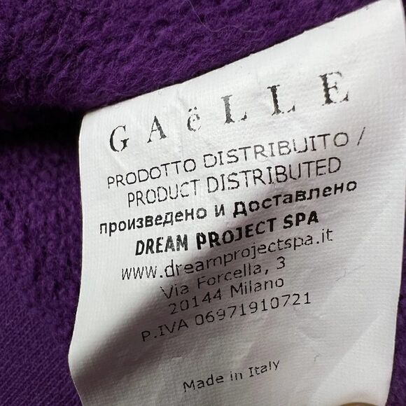 Gaelle Paris Women Purple Oversized Relaxed Hoody Cotton Sweatshirt Size IT 2 - Picture 11 of 12